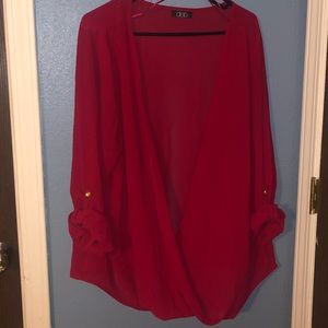 Wrap front blouse
